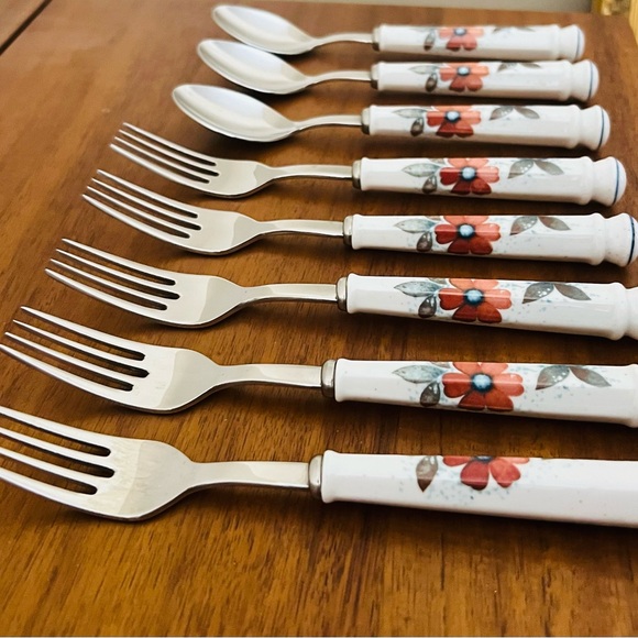 Noritake Glimmer Versatone Stainless Steel Forks and Teaspoons Japan - Picture 1 of 6